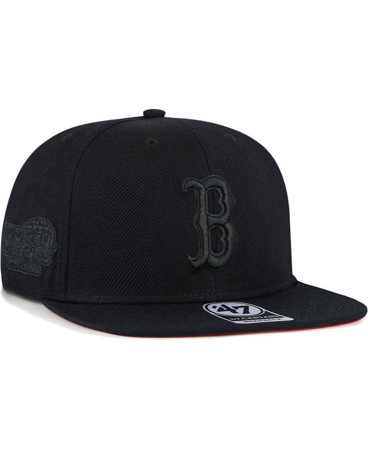 

Мужская кепка Boston Red Sox черно-на черном Sure Shot Captain Snapback '47 Brand