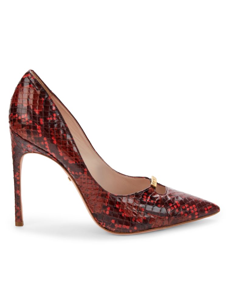 Кожаные туфли Michelle со змеиным тиснением Kendall Miles, красный цена и фото
