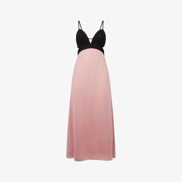

Платье миди Cara из эластичной ткани с вырезами Reiss, розовый