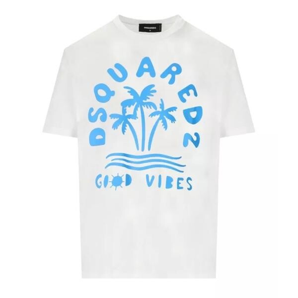

Футболка regular fit light blue t-shirt Dsquared2, белый