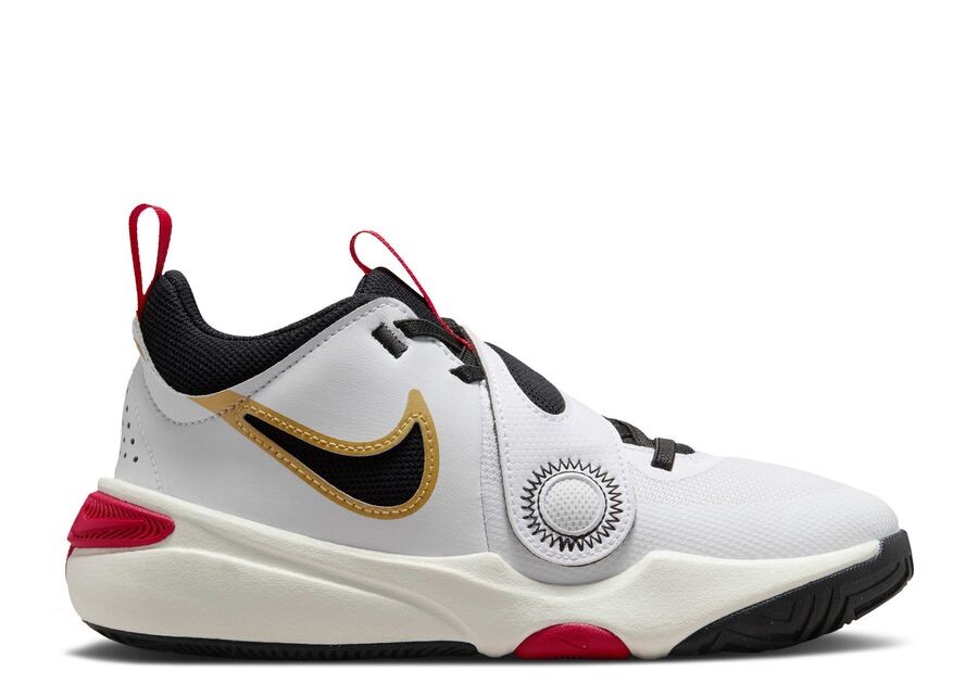 

Кроссовки Nike Team Hustle D11 GS, цвет White Gold University Red