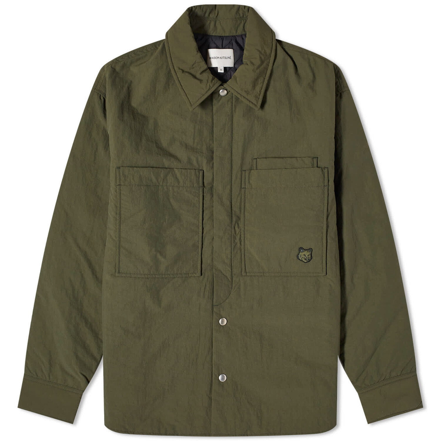 

Рубашка Maison Kitsune Tonal Fox Padded Overshirt, цвет Military Green