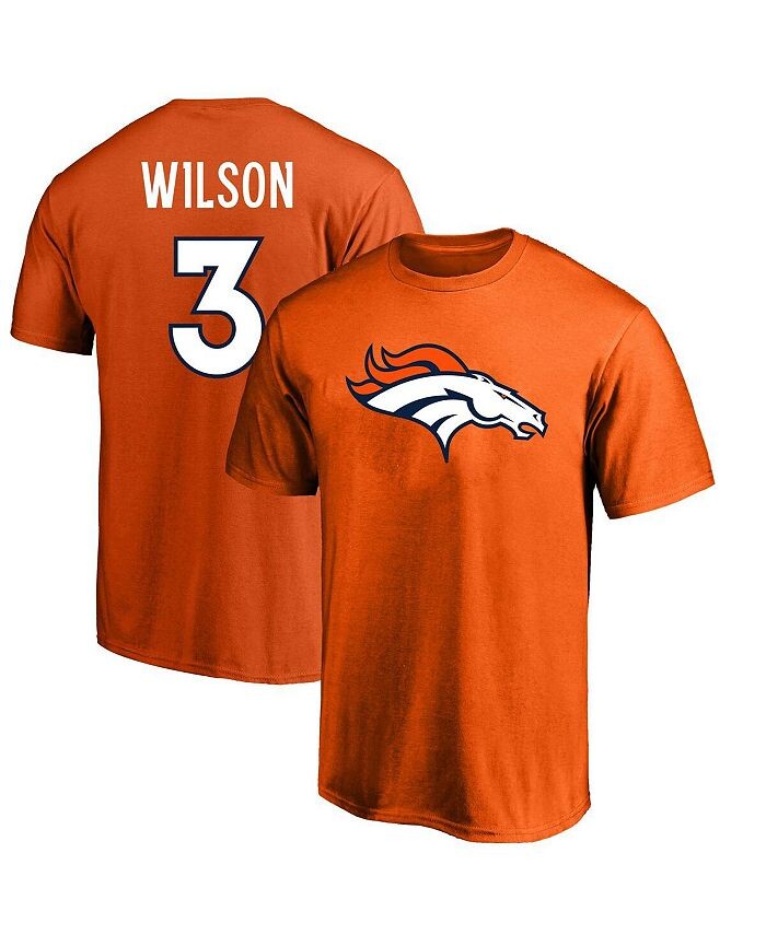 

Мужская брендовая футболка Russell Wilson Orange Denver Broncos Big and Tall Player Name & Футболка с номером Fanatics, оранжевый