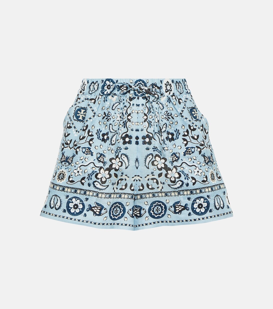 

Льняные шорты с принтом TORY BURCH, разноцветный