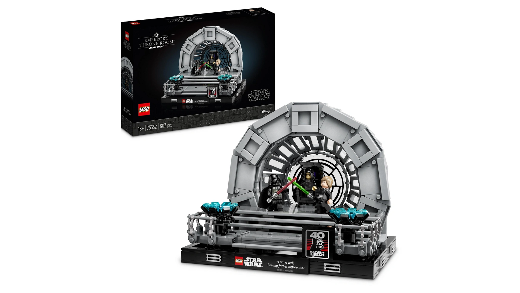 Lego Star Wars Тронный зал Императора диорама, набор рыцаря-джедая