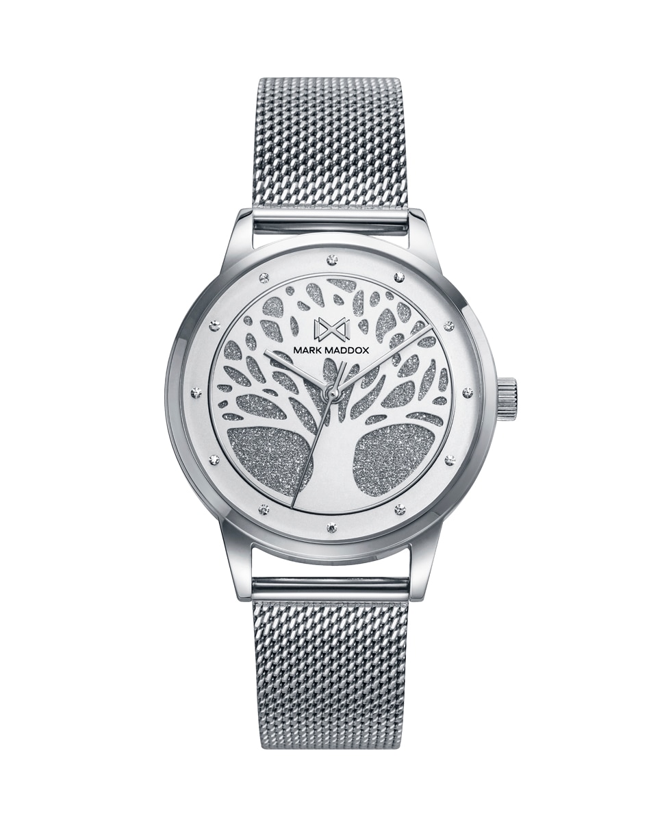 Женские часы Shibuya с серебряным циферблатом с древом жизни Mark Maddox, серебро