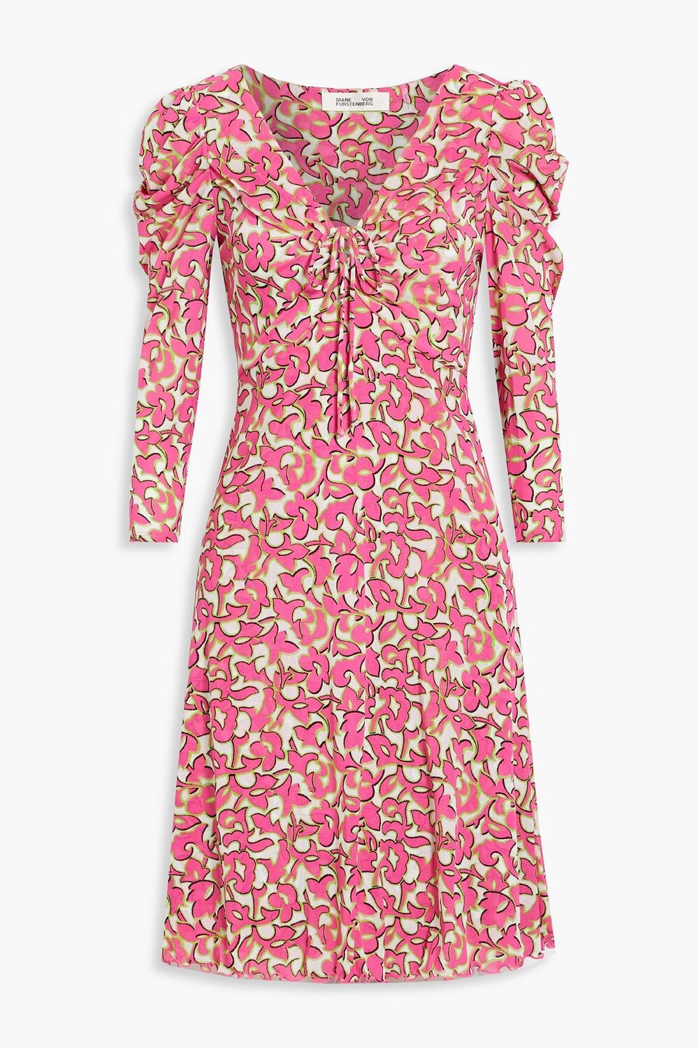 

Платье из эластичной сетки с принтом Merlot DIANE VON FURSTENBERG, розовый