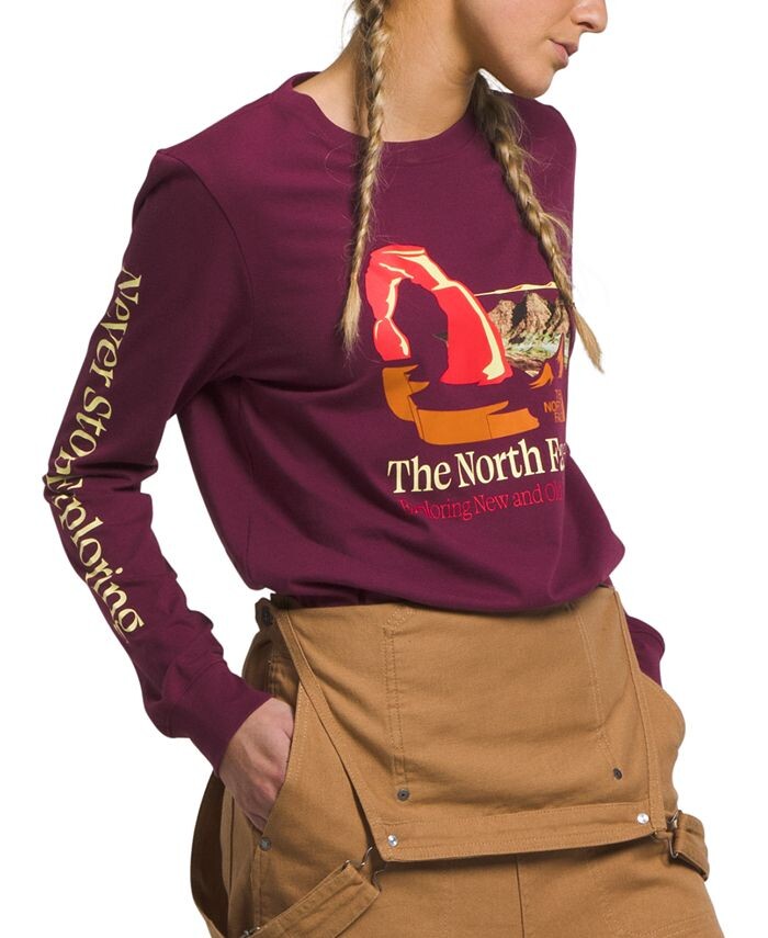 

Женская футболка Places We Love с длинными рукавами The North Face, красный