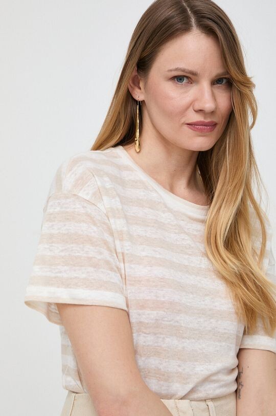 

Льняная футболка Weekend Max Mara, бежевый
