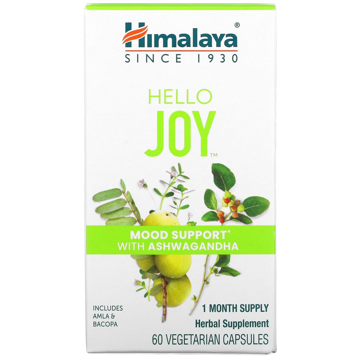

Hello Joy, поддержка настроения с ашвагандой, 60 вегетарианских капсул, Himalaya