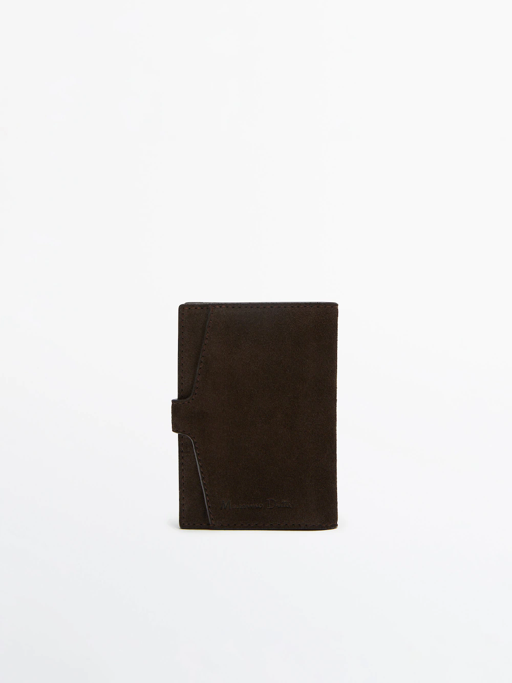 

Кошелек из замши с языком на кнопках Massimo Dutti