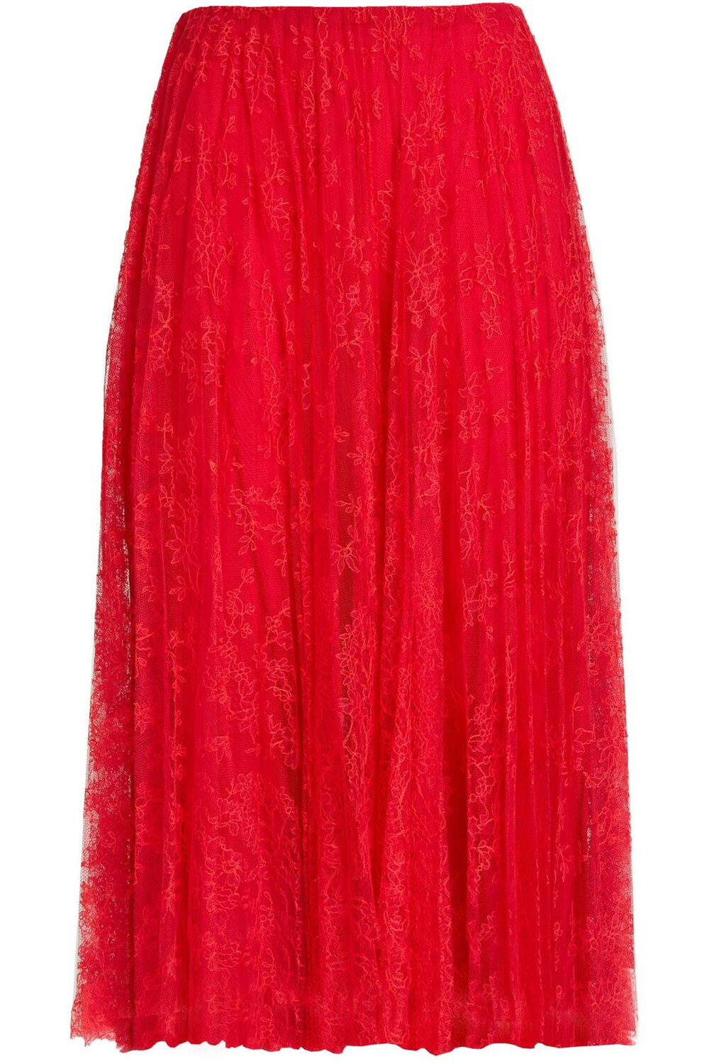 

Юбка из кружева со сборками и шнурком Valentino Garavani, красный