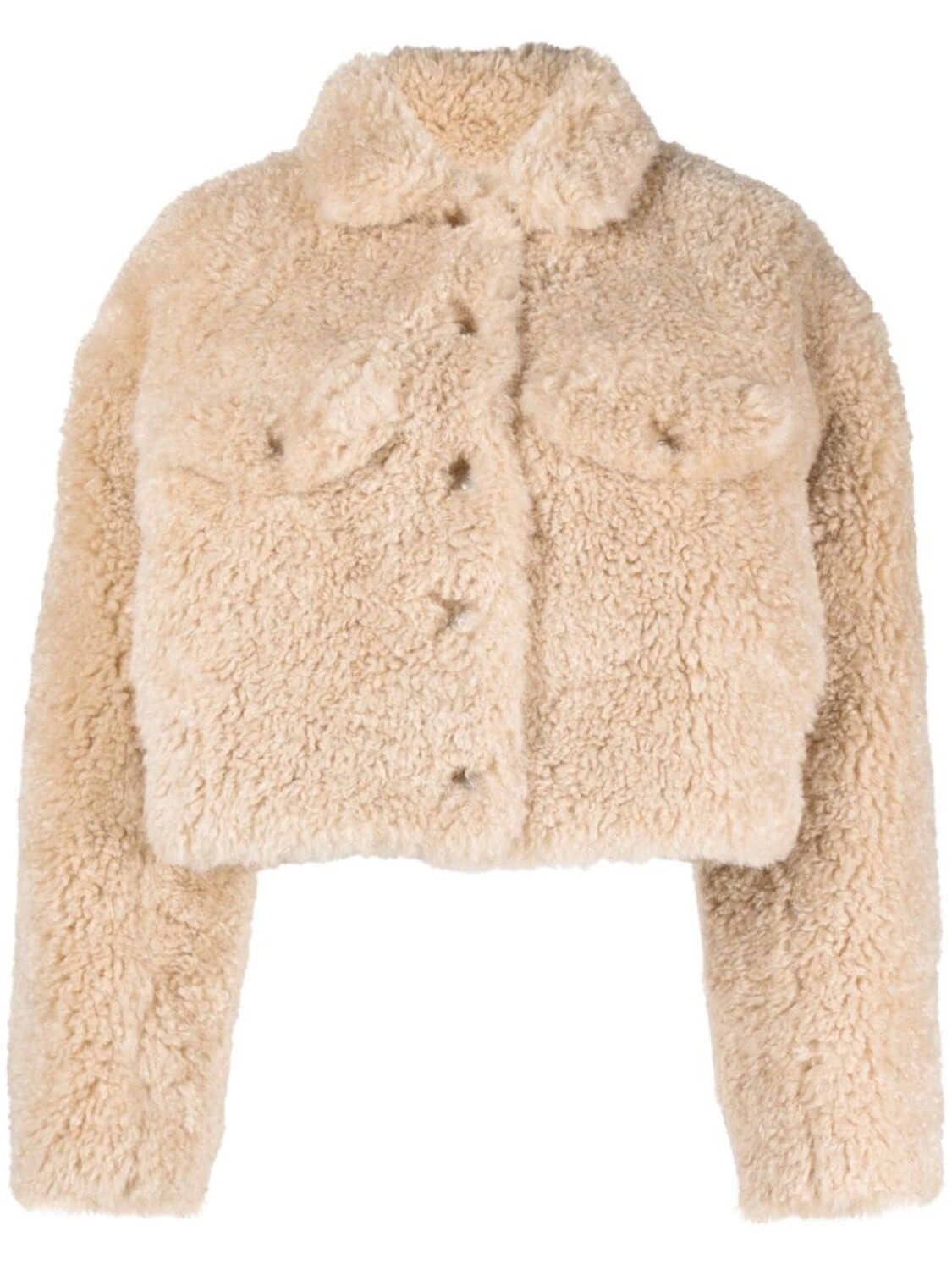 

Marant Étoile укороченная куртка из шерпы, нейтральный цвет