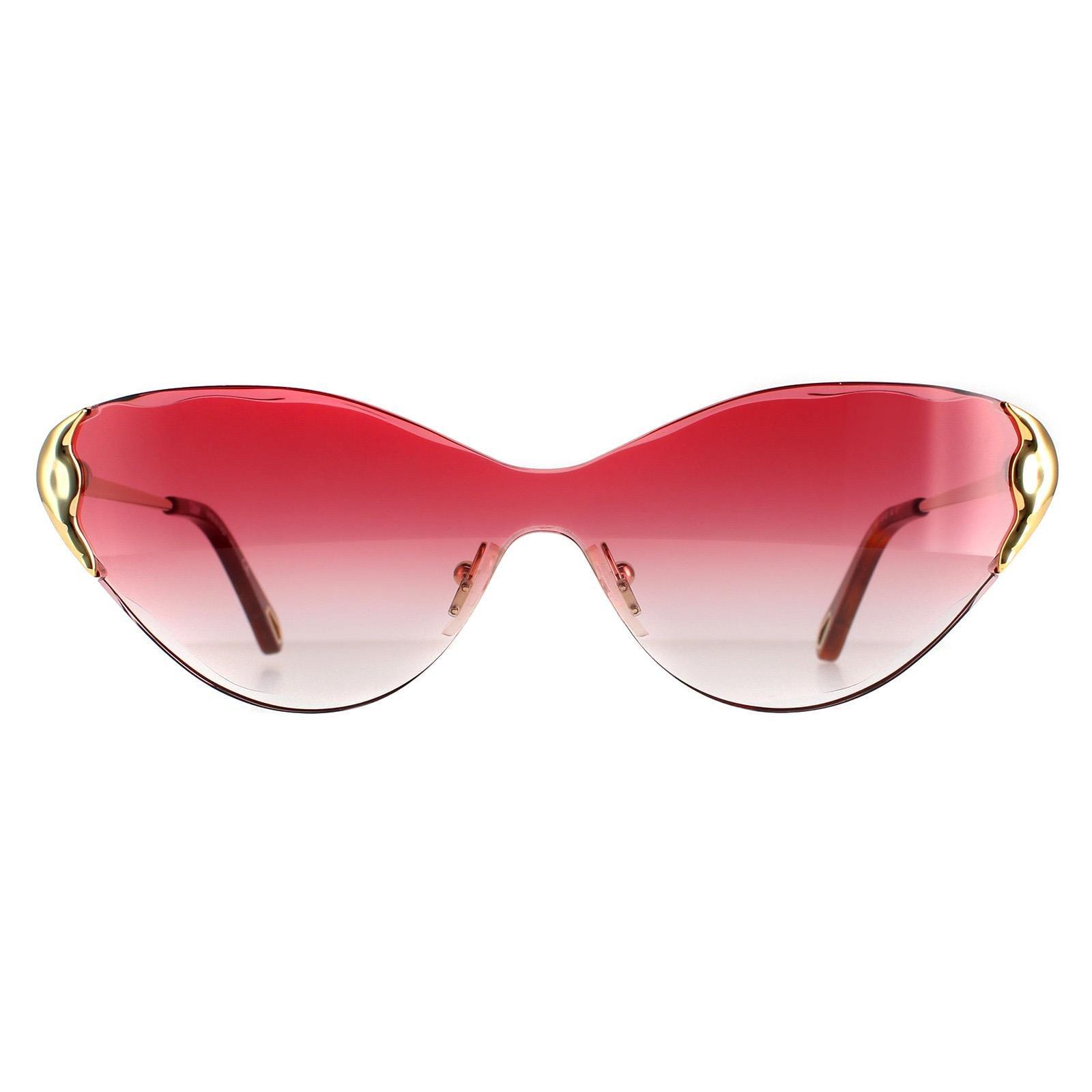 Солнцезащитные очки Cat Eye Gold Red с градиентом Curtis CE163S Chloe, золото