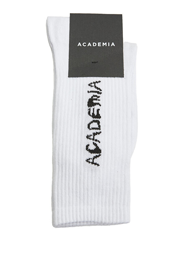

Черно-белые женские жаккардовые носки с логотипом Academia