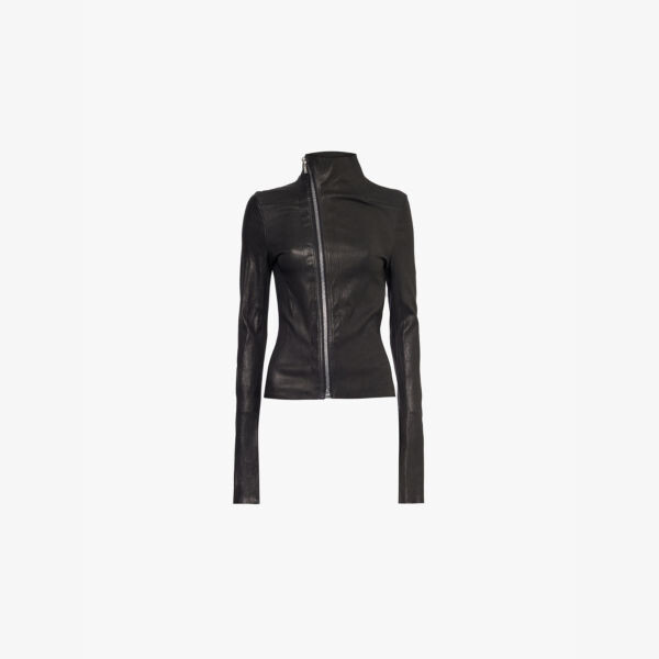 

Куртка Gary облегающего кроя из эластичной кожи Rick Owens, черный
