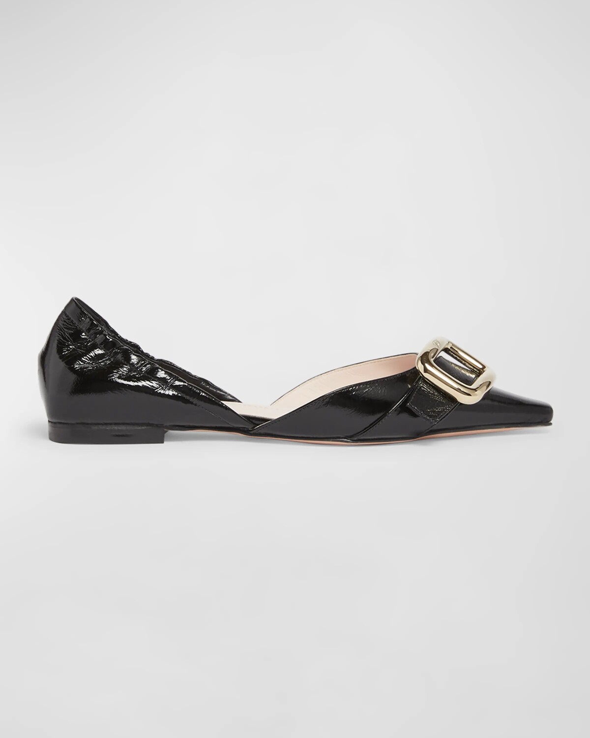 

Балетки с патентной пряжкой D'Orsay Roger Vivier, цвет Nero