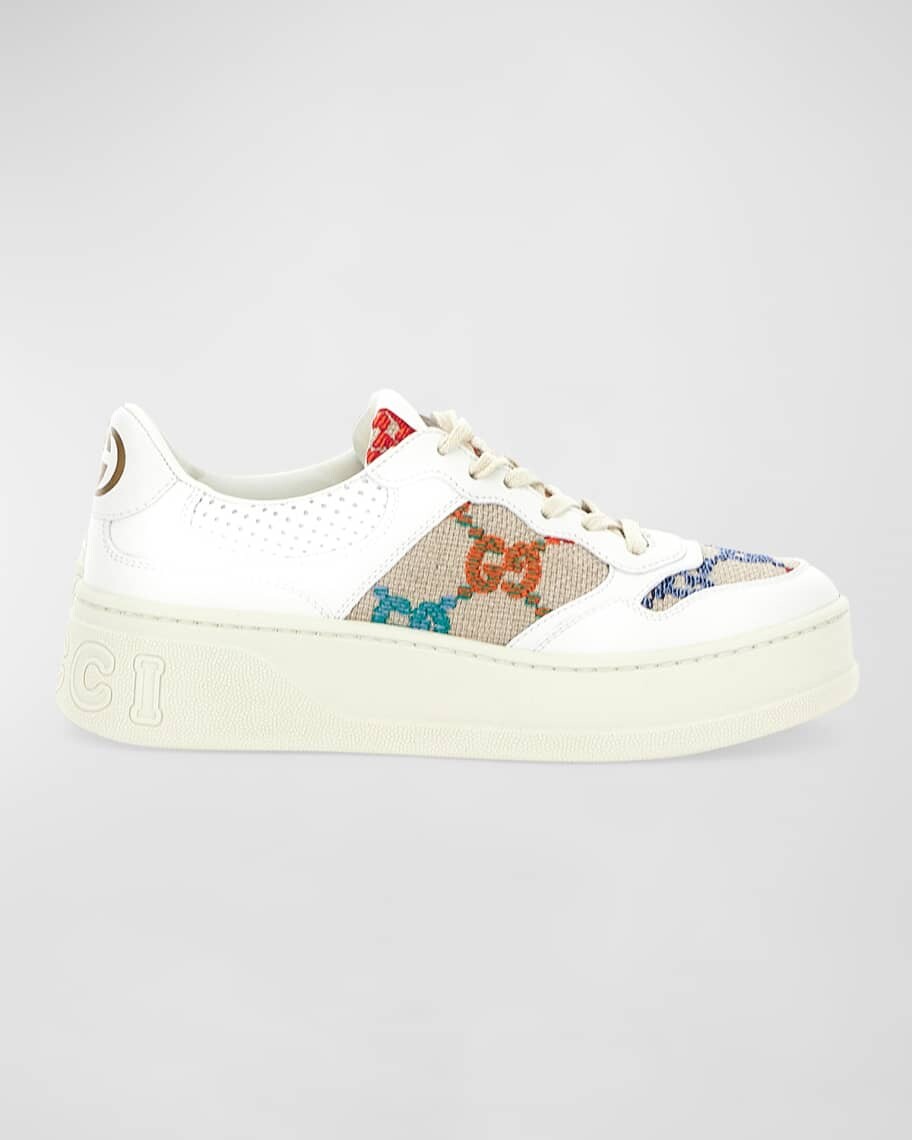 

Разноцветные низкие кеды с узором GG Gucci