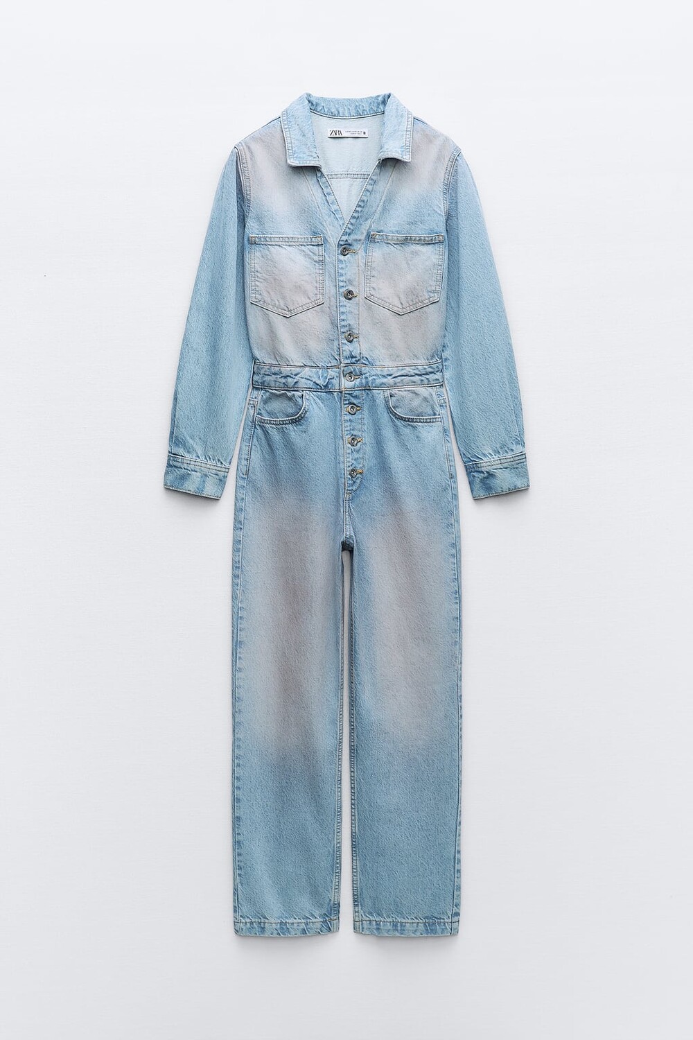 

Джинсовый комбинезон z1975 розового цвета ZARA, розовый