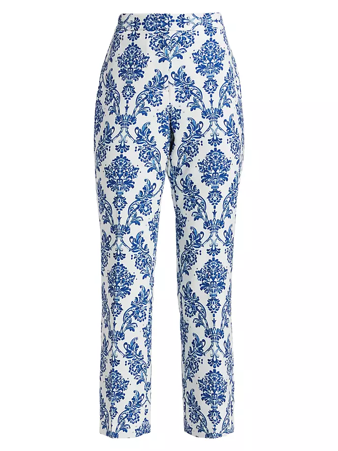 

Фарфоровые брюки-сливи с узором пейсли Elie Tahari, цвет porcelain paisley