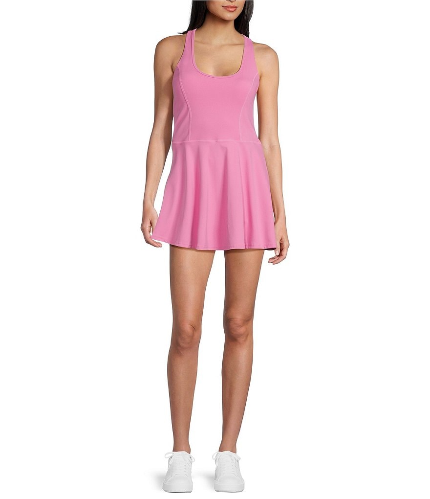 Мини-теннисное платье без застежки с лифом и швами Active GB, розовый платье теннисное elastic active молочный