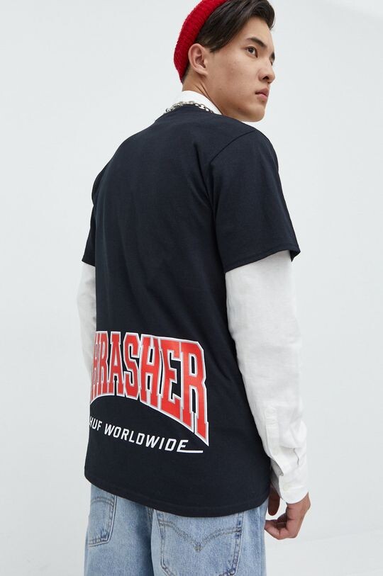 

Хлопковая футболка HUF из коллаборации с Thrasher Huf, черный