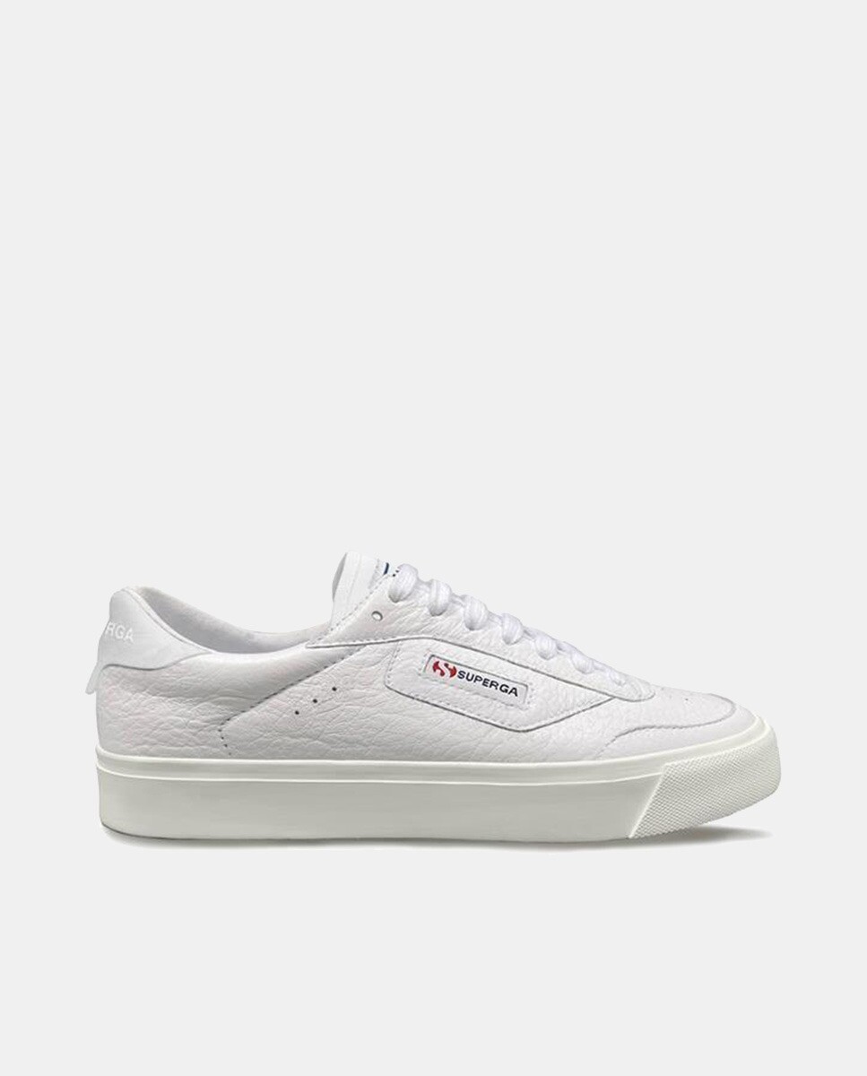 

Низкие женские кроссовки в форме шлема 3843 Court из кожи на резиновой подошве Superga, белый