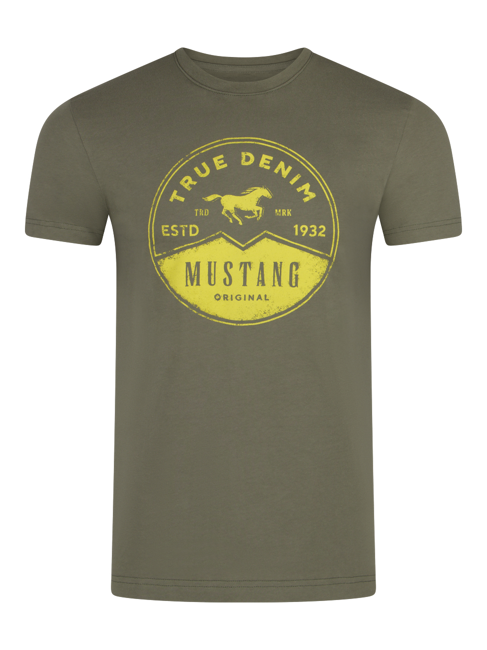 Футболка Mustang Basic Print Tee, оливковый