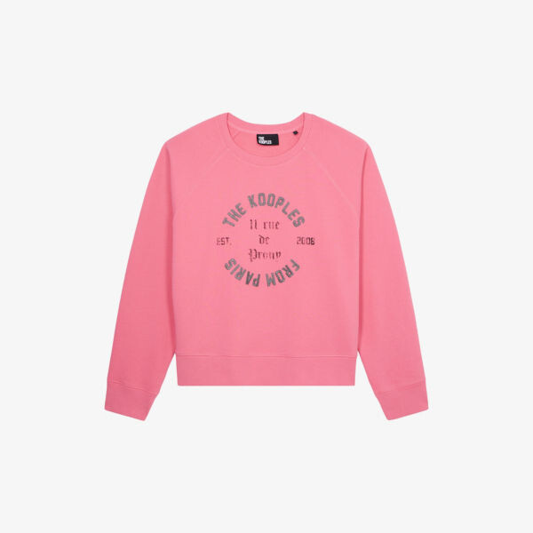 

Хлопковая толстовка с круглым вырезом и принтом со слоганом The Kooples, розовый