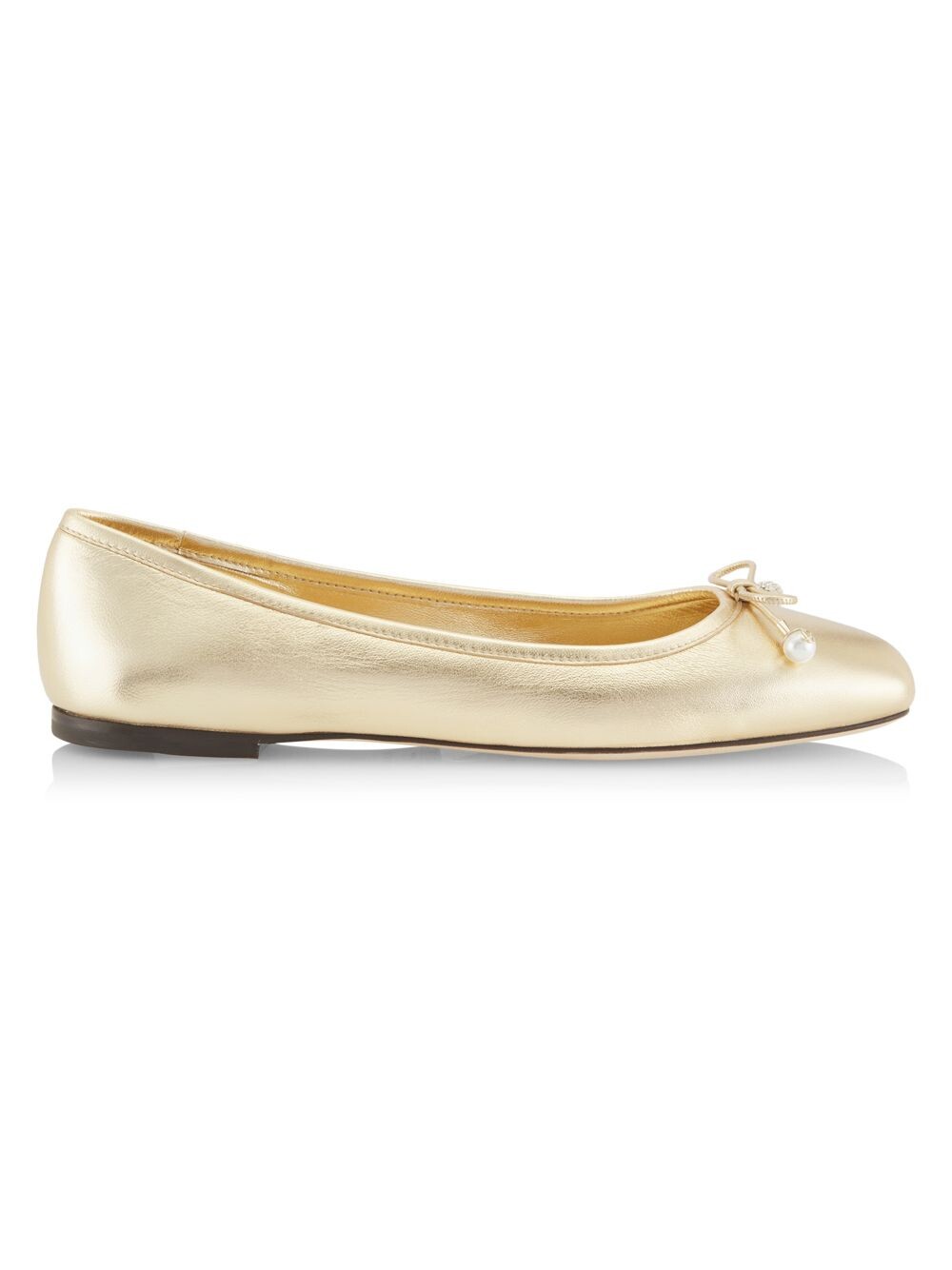 

Кожаные балетки Elme с эффектом металлик Jimmy Choo, золотой