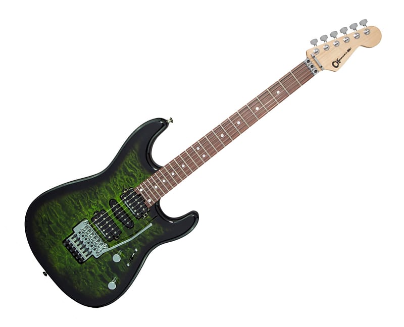 Электрогитара Charvel MJ San Dimas Style 1 HSH FR Guitar w/Quilt Top - Trans Green Burst