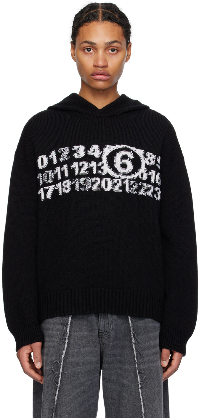 

Черный жаккардовый худи Mm6 Maison Margiela, цвет Black