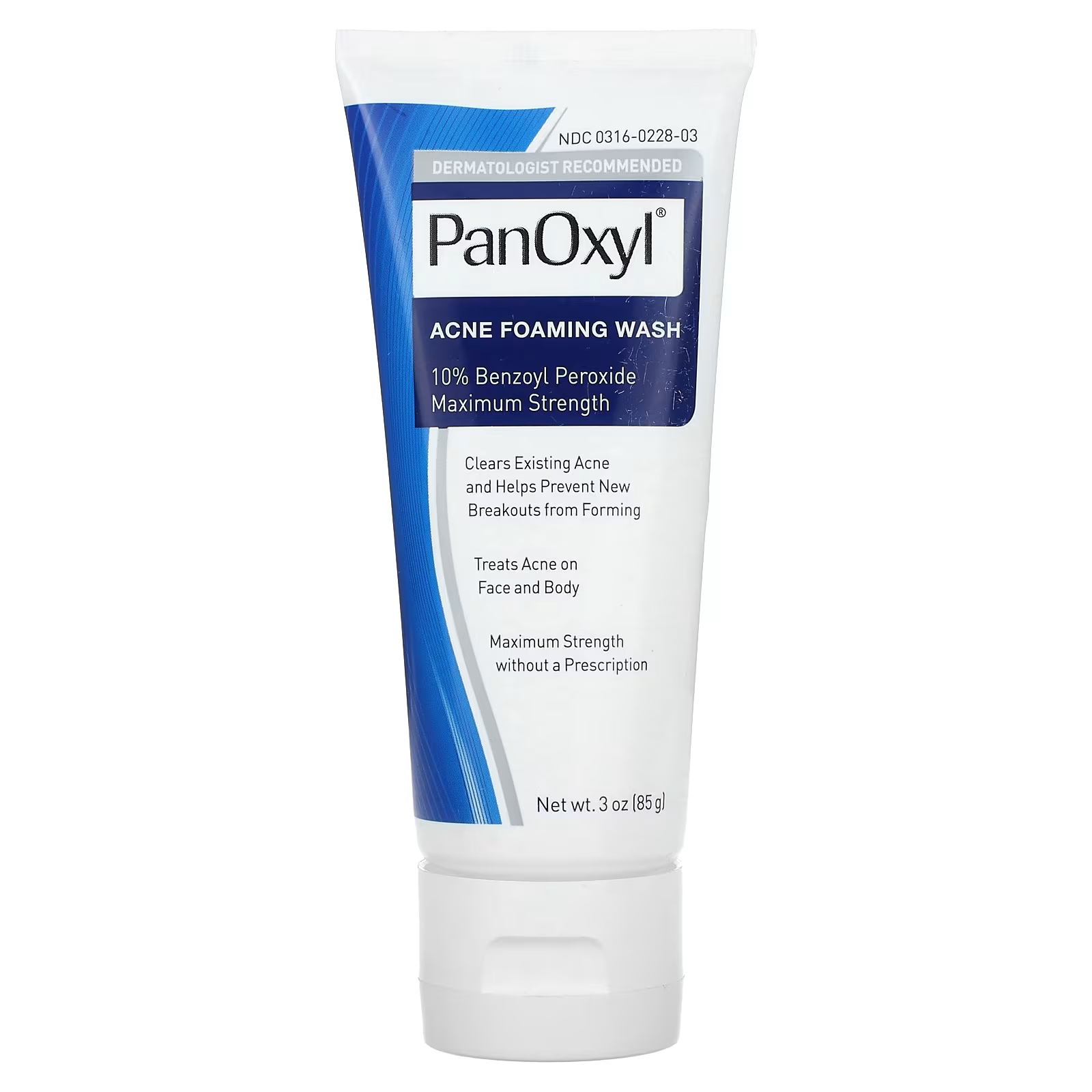 Пенка для умывания PanOxyl от прыщей, 85 г пенка для умывания от прыщей panoxyl бензоилпероксид 10% 156 г