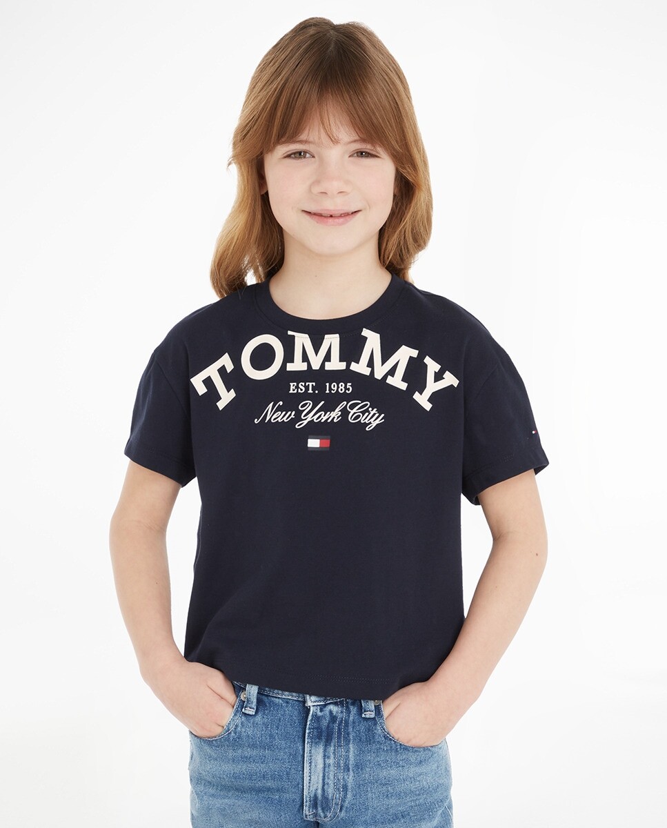 

Футболка для девочки с круглым вырезом и короткими рукавами Tommy Hilfiger, синий