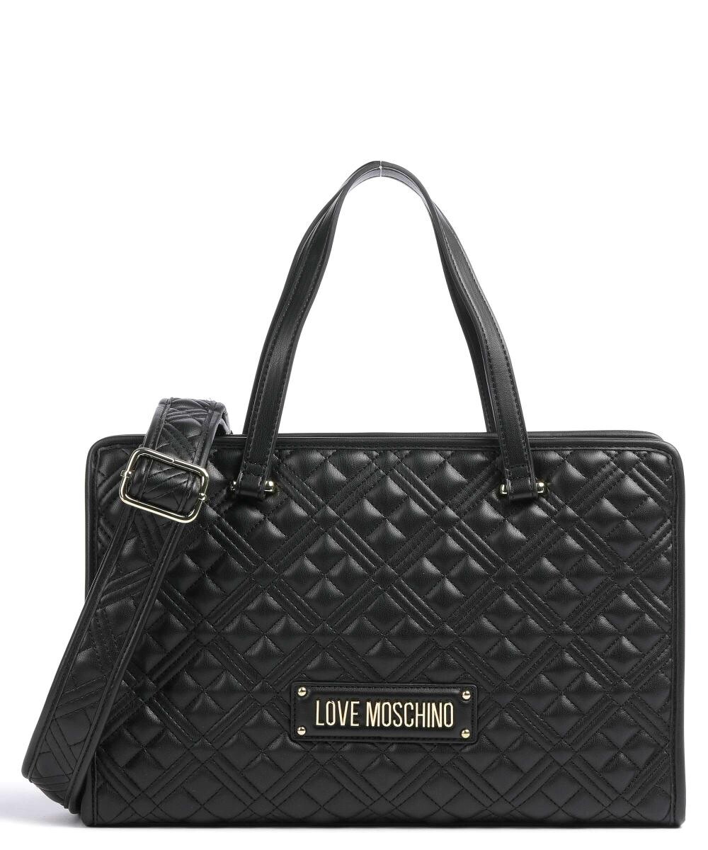 

Стеганый шопер из искусственной кожи Love Moschino, черный