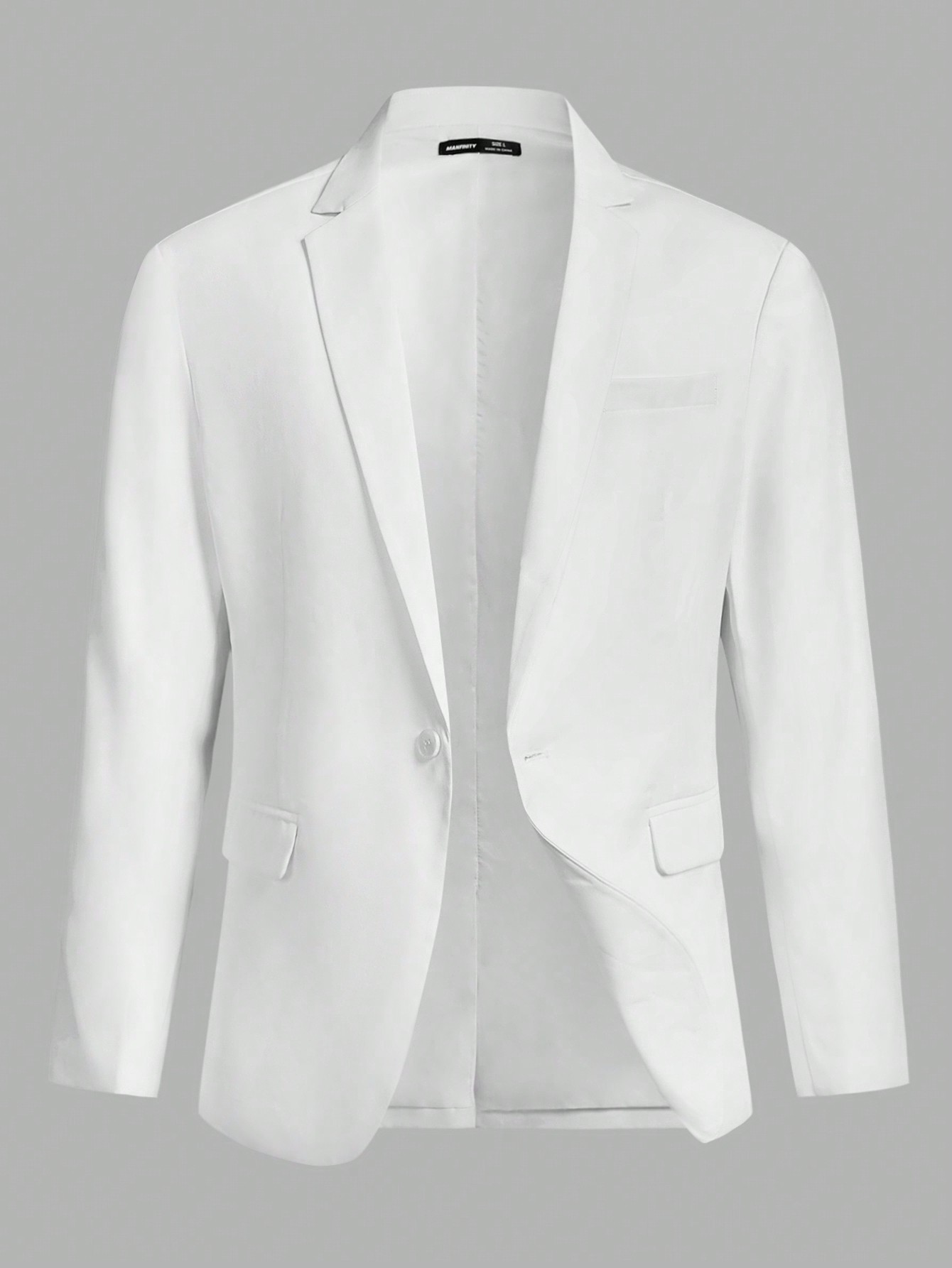 цена Мужской пиджак с лацканами с длинными рукавами Manfinity Homme, белый