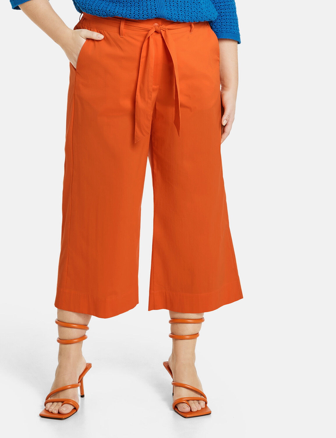 Брюки SAMOON Hose Freizeit verkürzt, цвет Happy Orange цена и фото