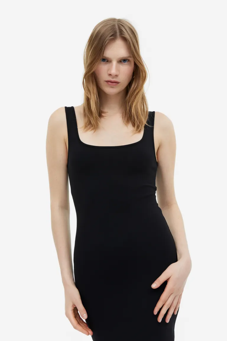 цена Облегающее платье из джерси H&M, черный