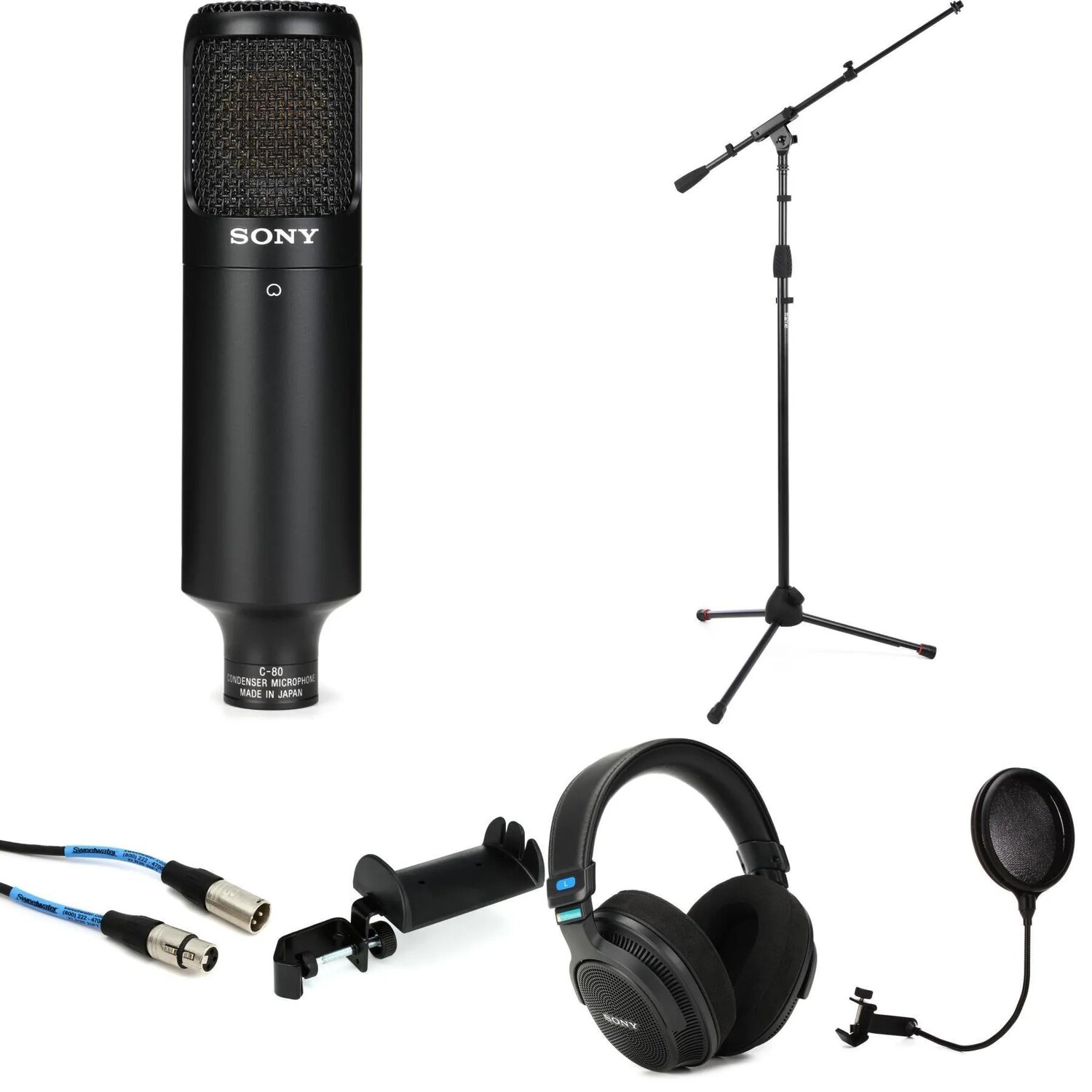 

Новый комплект конденсаторного микрофона Sony C-80 и наушников MDR-MV1
