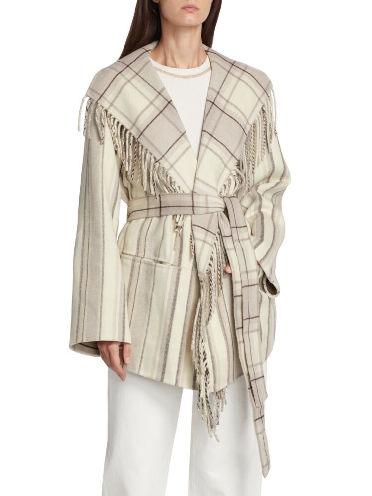 

Клетчатая куртка Rowen с поясом Simkhai, цвет White Multicolor