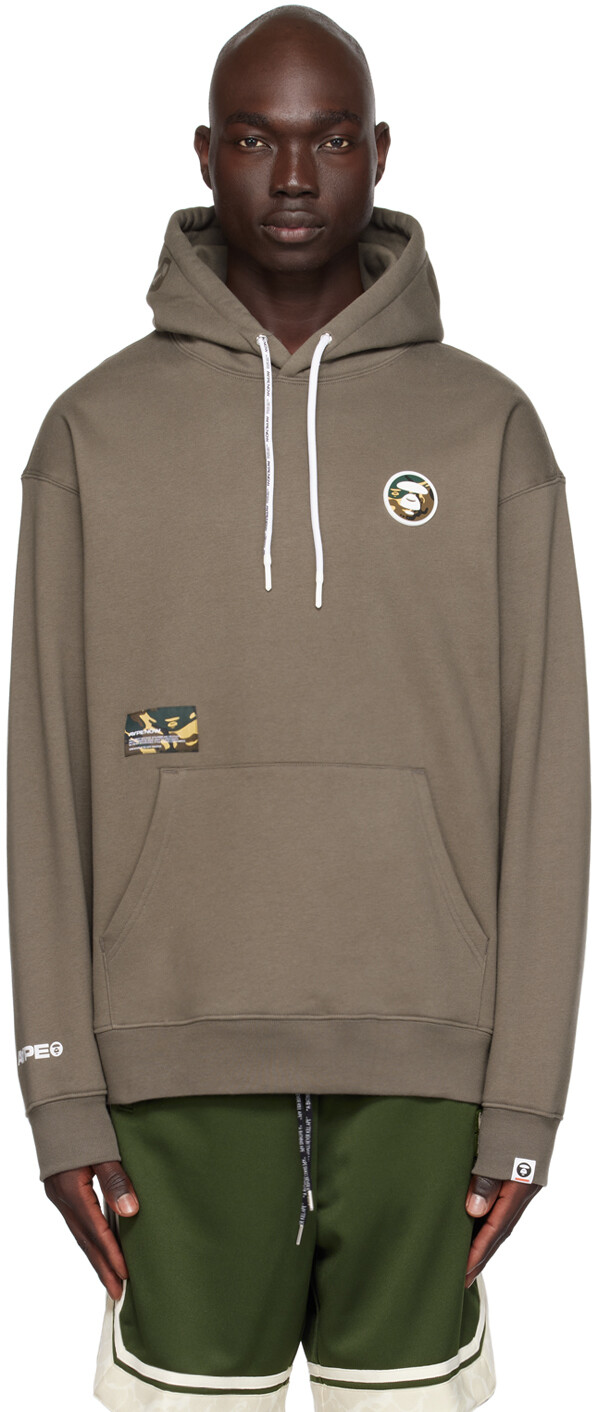 

Толстовка цвета хаки с нашивкой-логотипом AAPE by A Bathing Ape