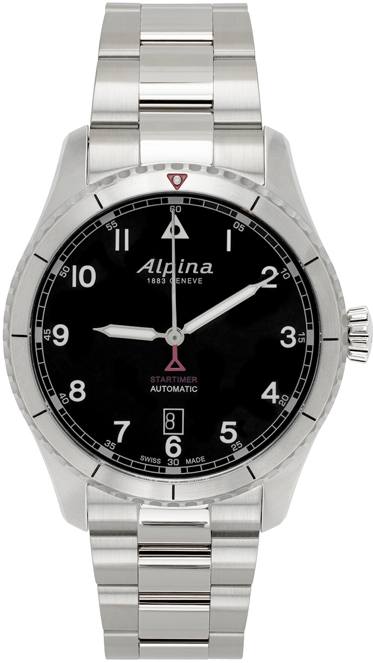

Серебряные автоматические часы Startimer Pilot Alpina