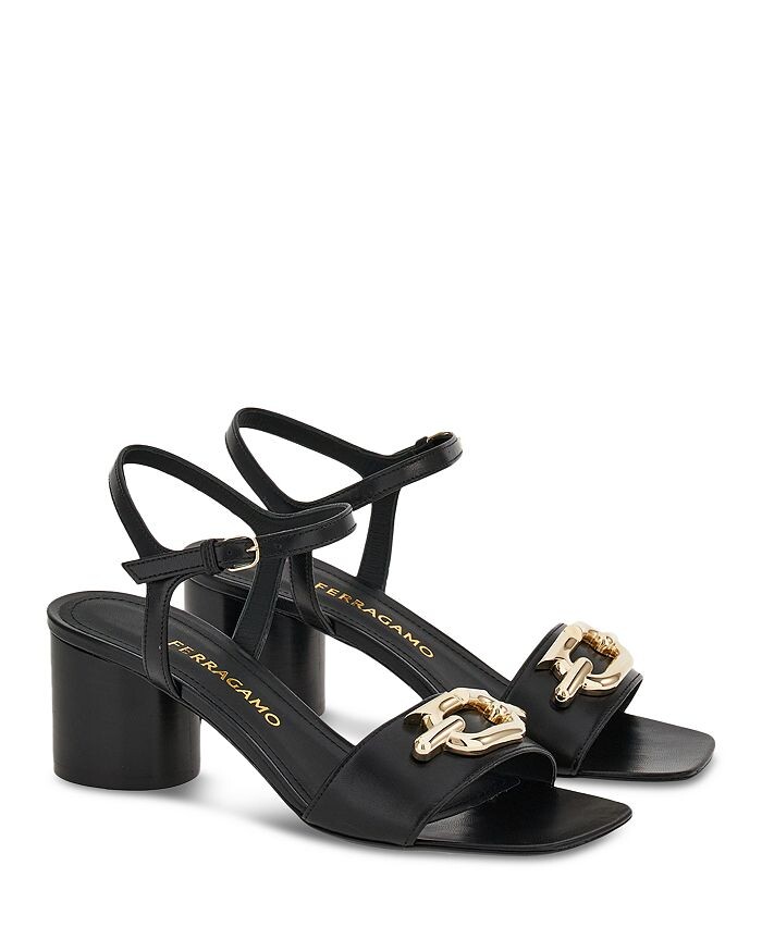 

Женские кожаные босоножки на каблуке Priscilla 55 с ремешком на щиколотке Ferragamo