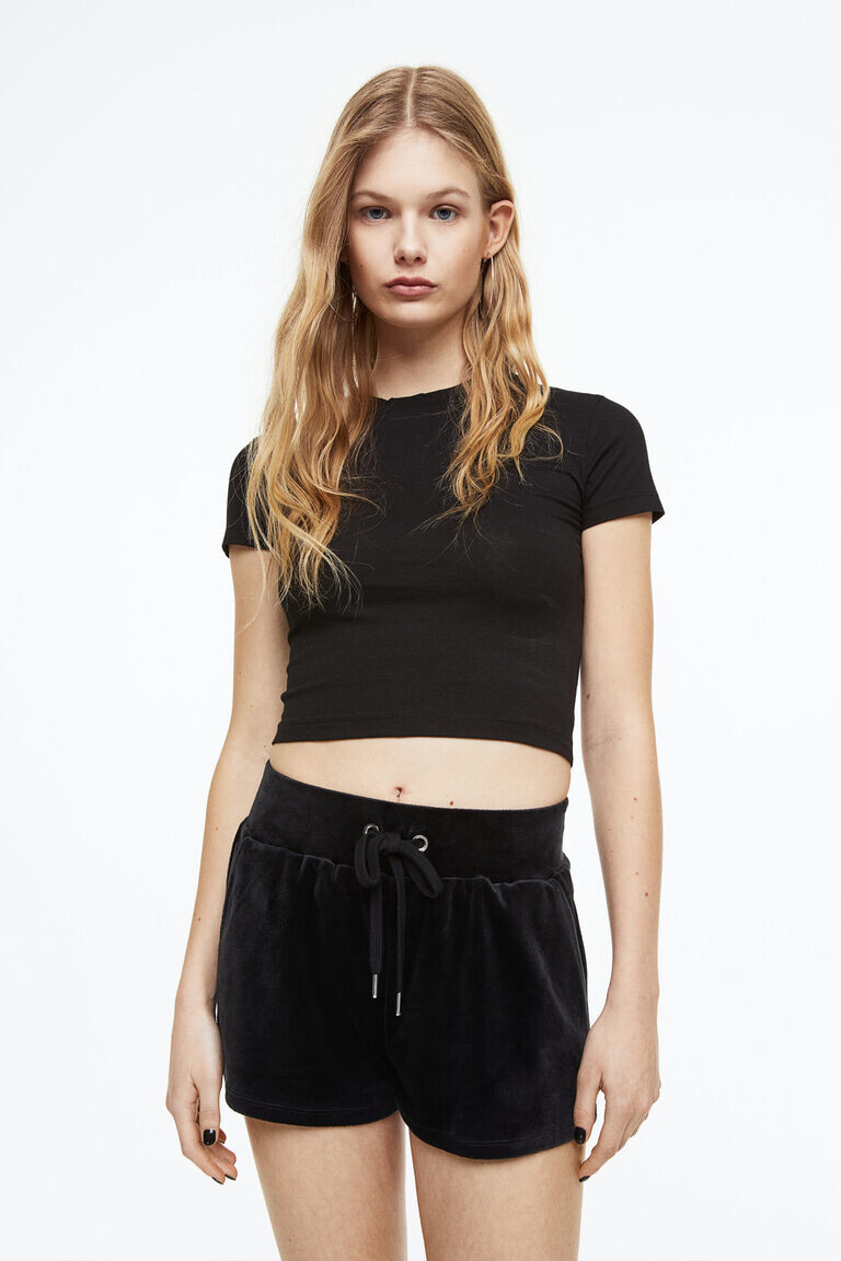 

Велюровые шорты H&M, черный