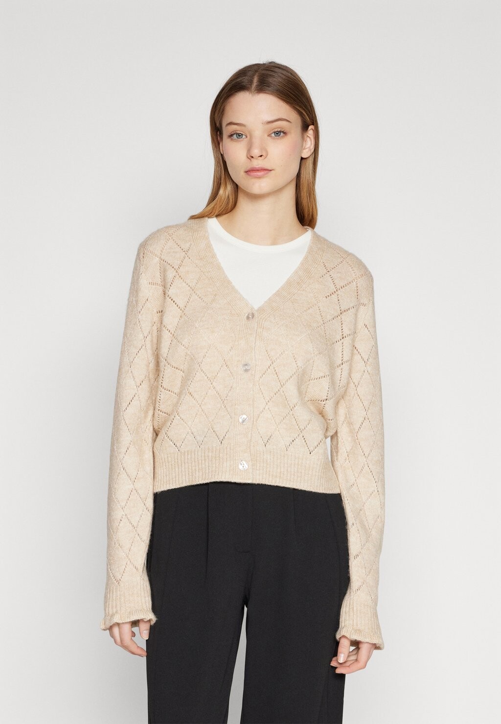 

Кардиган Jdyletty V-Neck Cardigan JDY, цвет oatmeal detail/melange