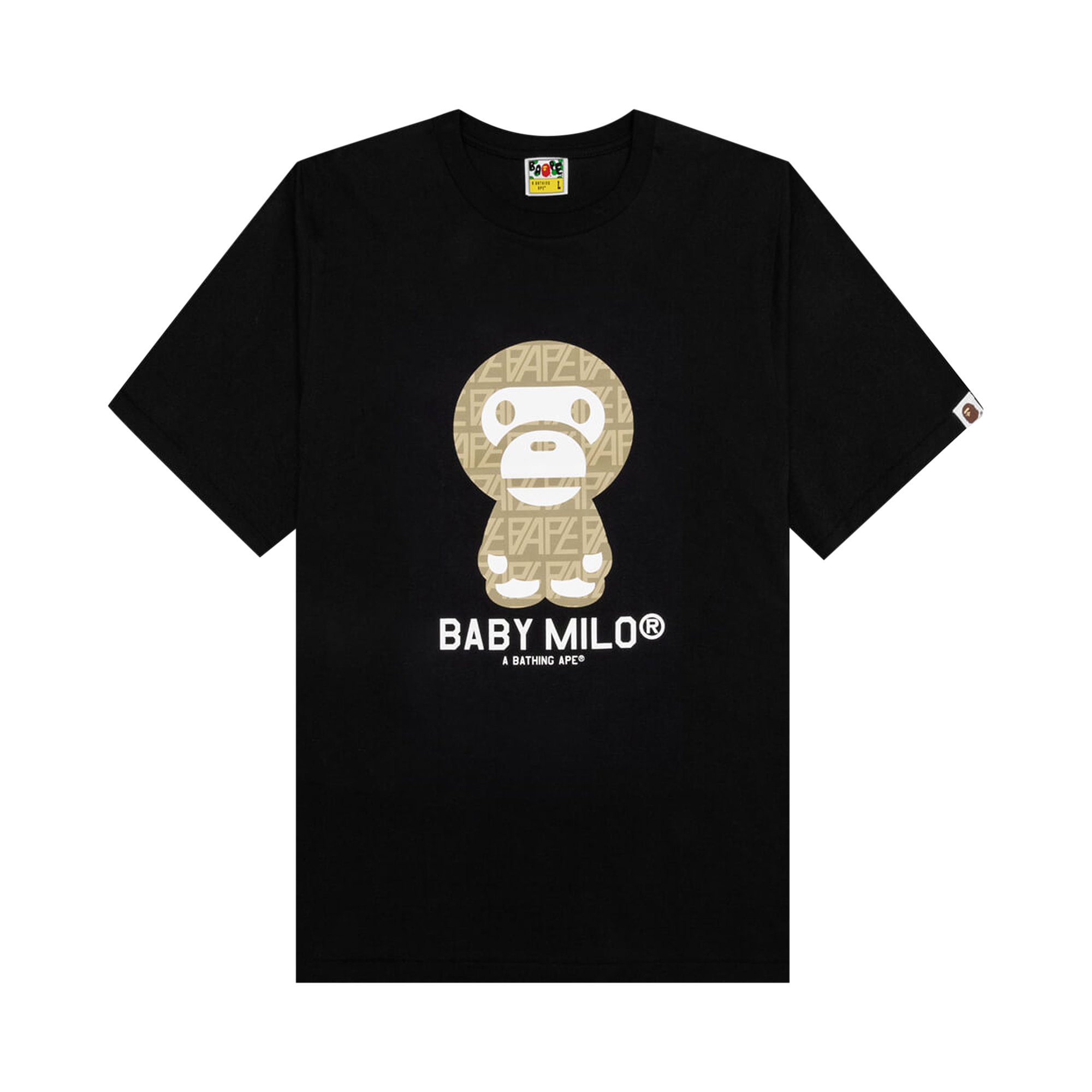 Футболка Baby Milo с логотипом BAPE, цвет Черный/Бежевый