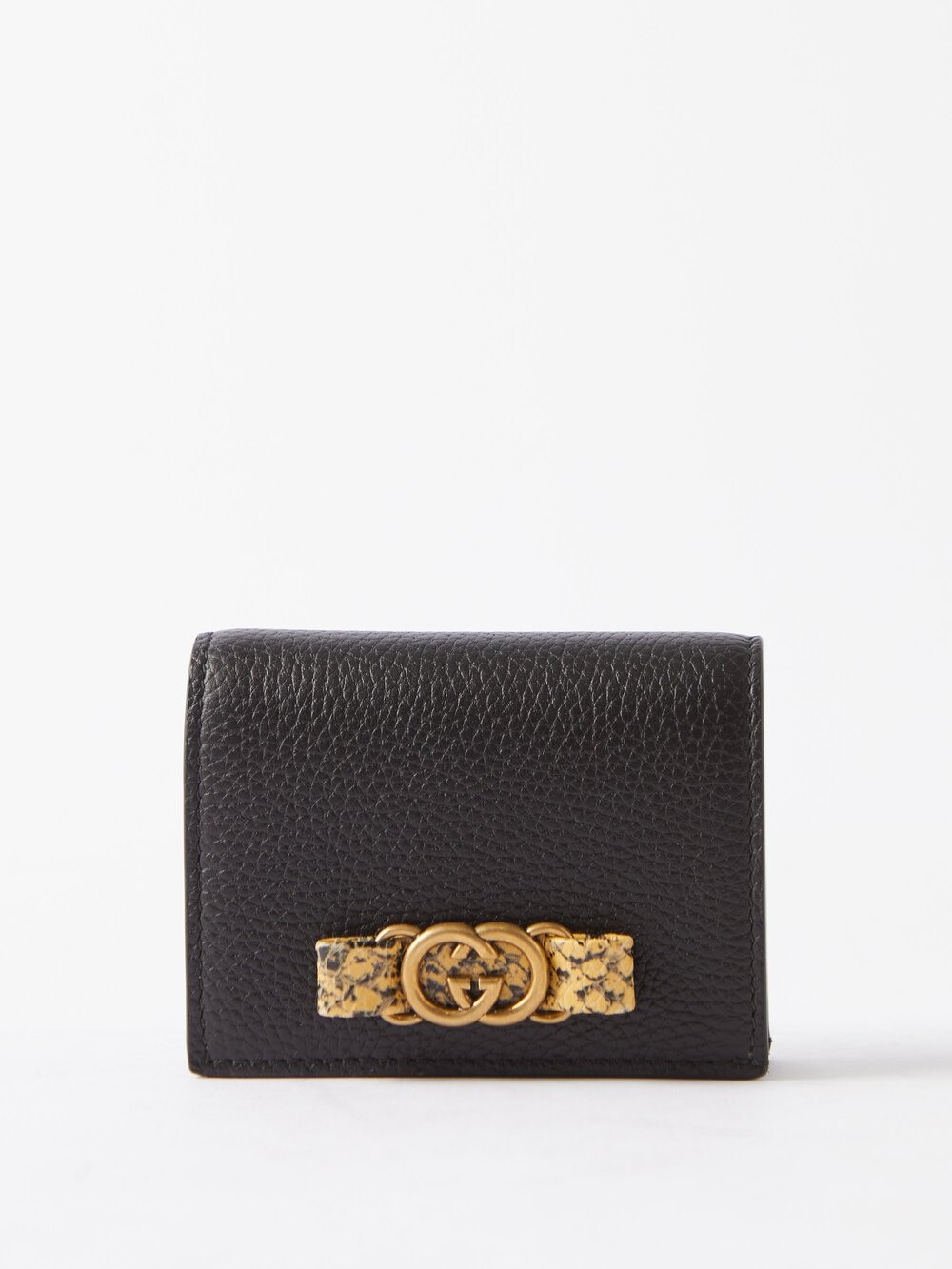 

Кошелек из зерненой кожи с пластинкой-логотипом Gucci, черный