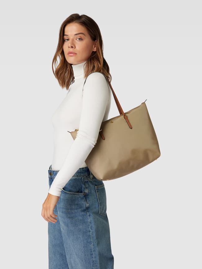 

Сумка-тоут с детальной этикеткой, модель "KEATON" Lauren Ralph Lauren, серо-коричневый