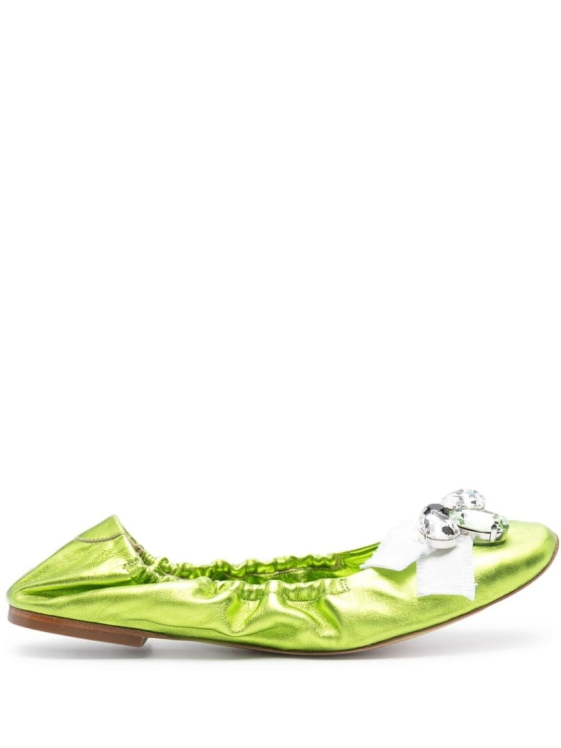 

Casadei кожаные балетки Queen Bee, зеленый