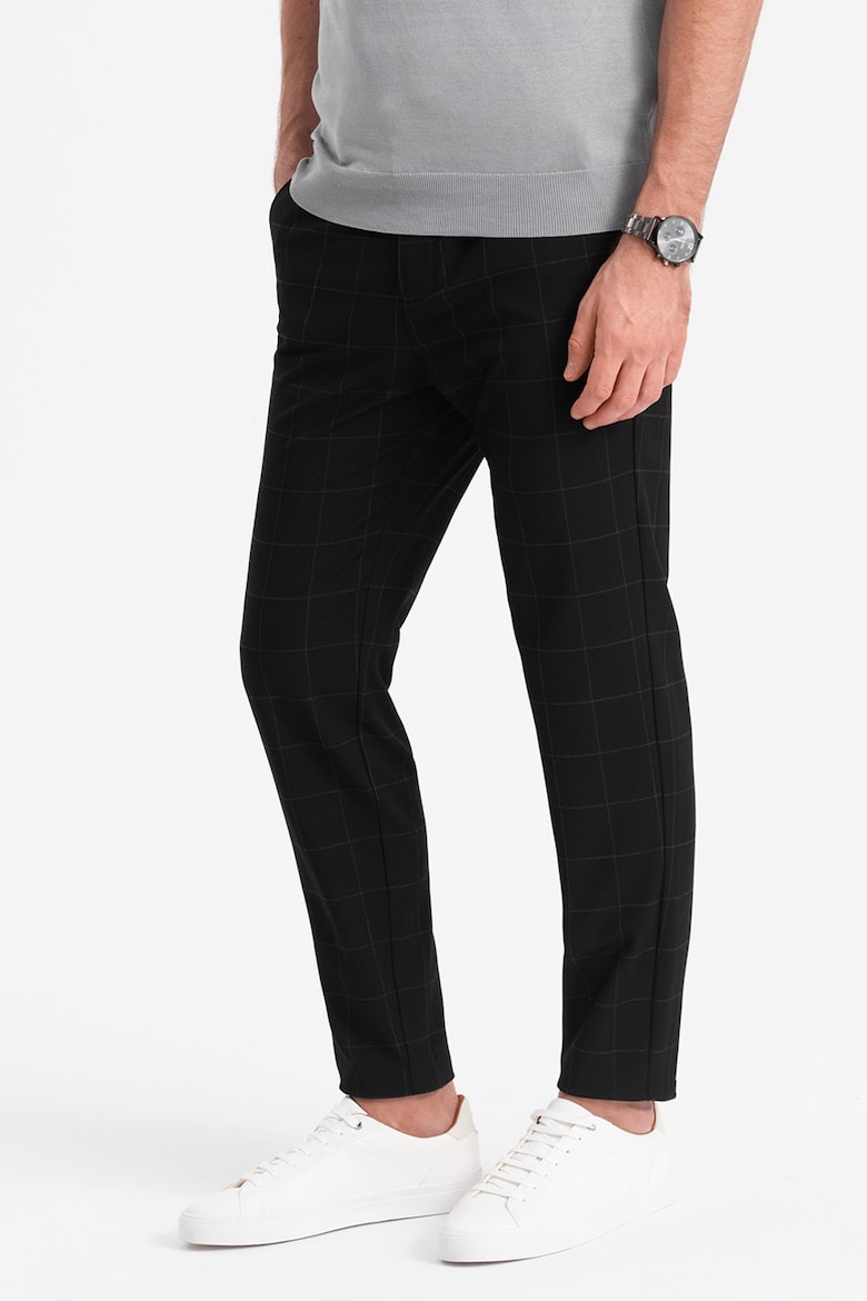 Клетчатые брюки с боковыми карманами Ombre, черный
